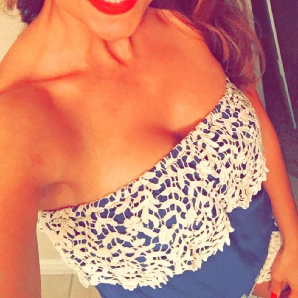Blue romper tube top
